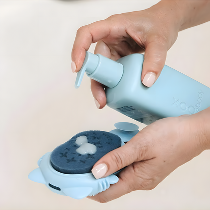 Baby Bath Brush – Soft Silicone Bristles & Replaceable Sponge