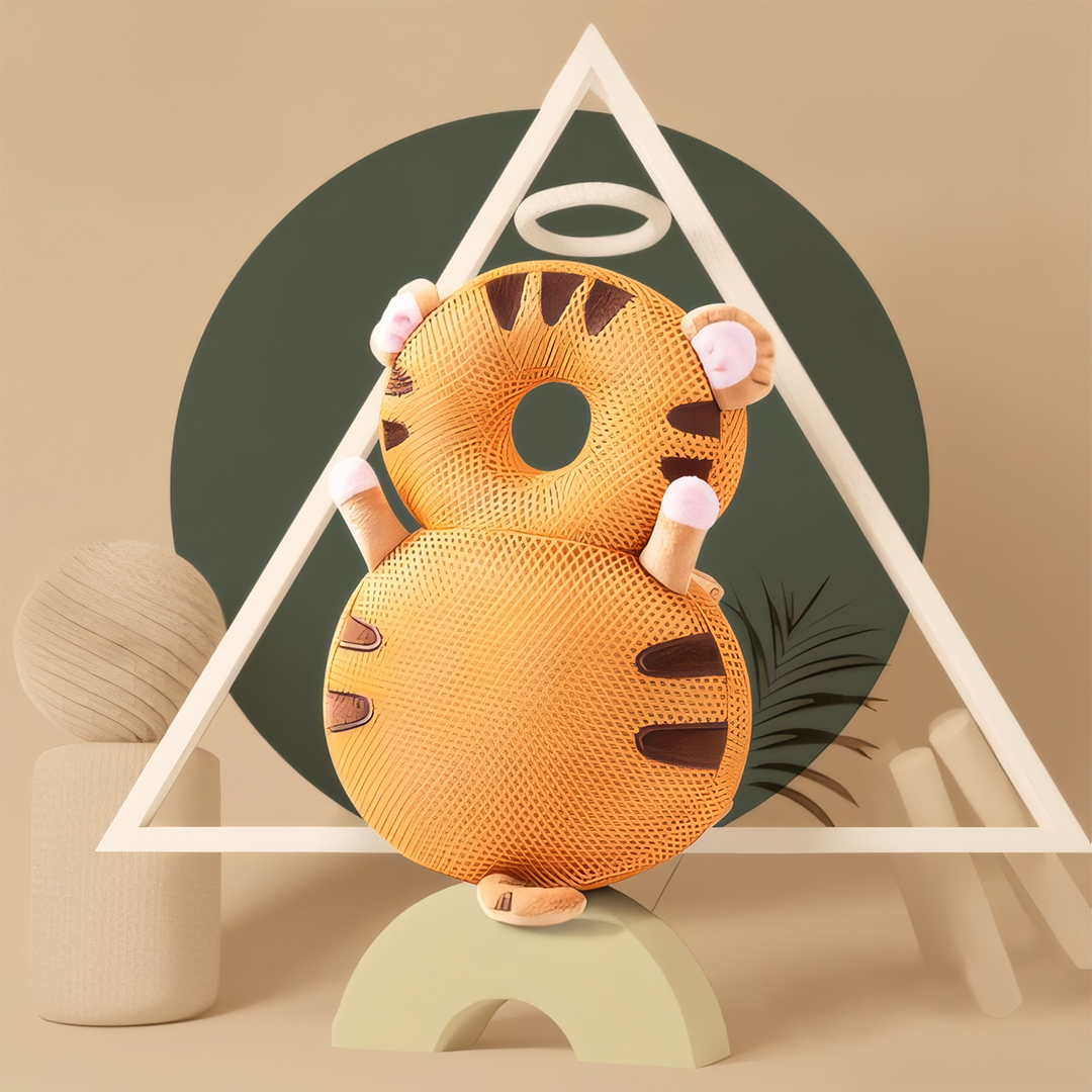 Adorable toddler baby head protection with tiger design